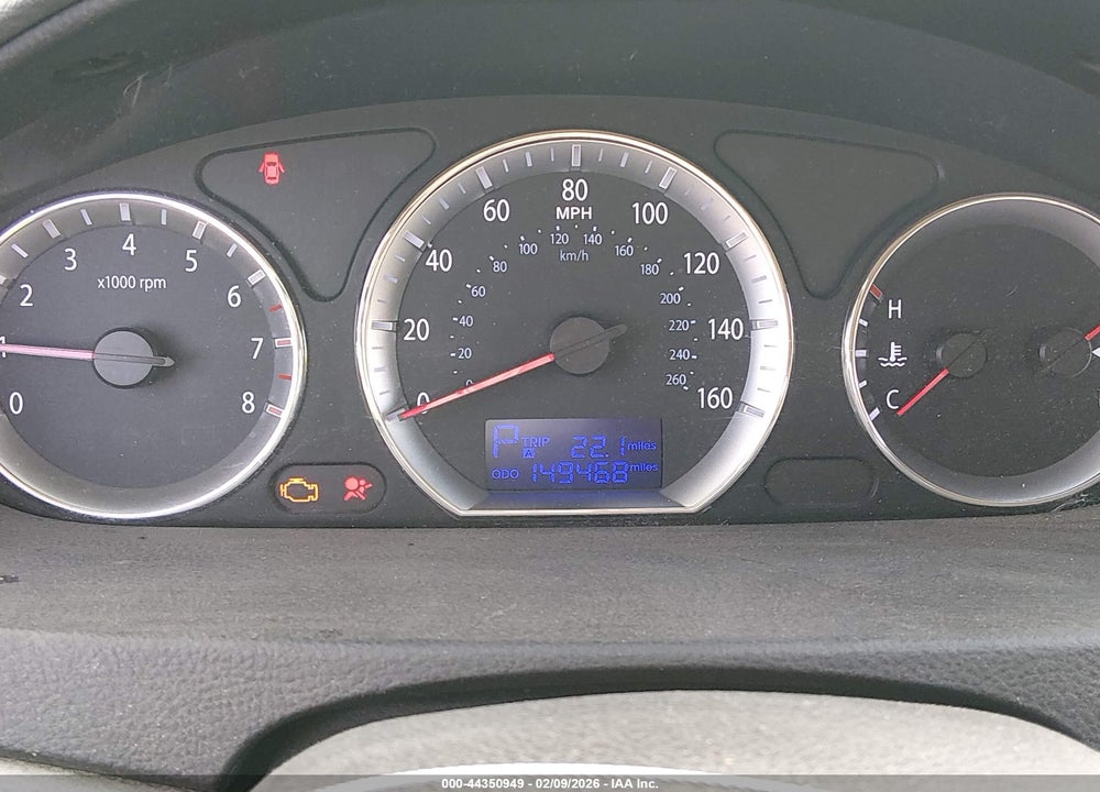 2009 HYUNDAI SONATA GLS VIN: 5NPET46C79H443347