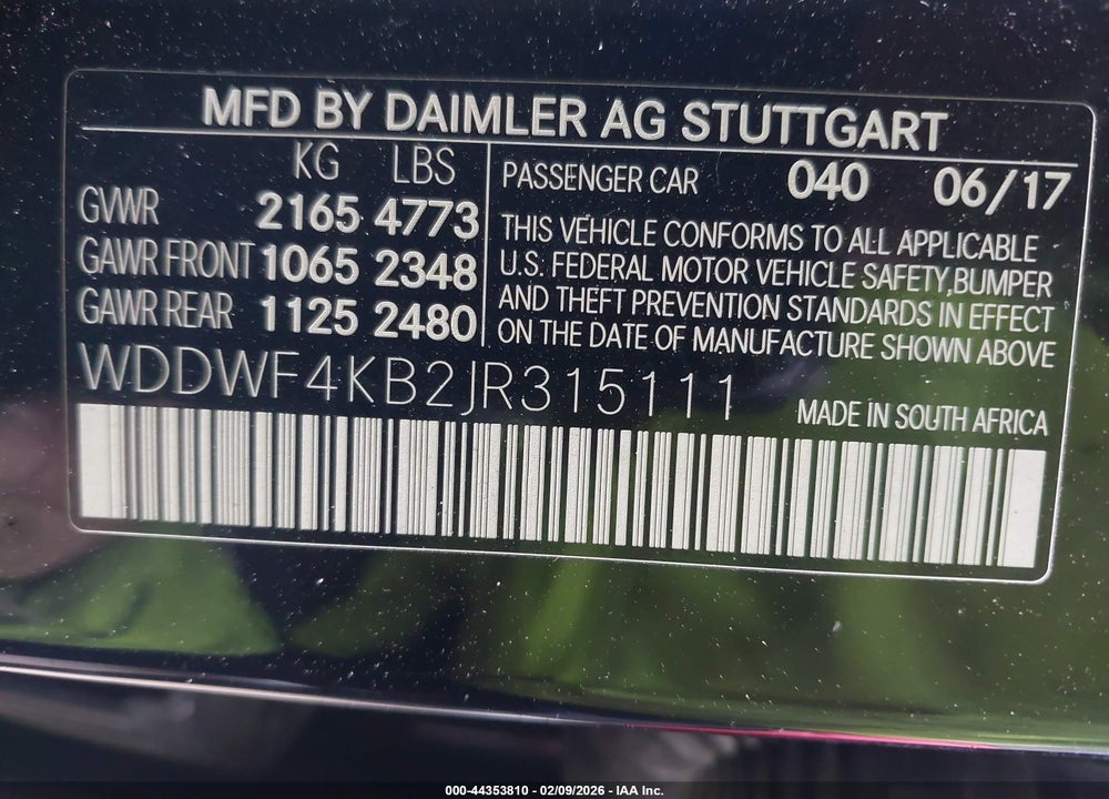 2018 MERCEDES-BENZ C 300 4MATIC VIN: WDDWF4KB2JR315111
