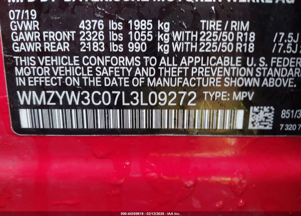 2020 MINI COUNTRYMAN COOPER VIN: WMZYW3C07L3L09272