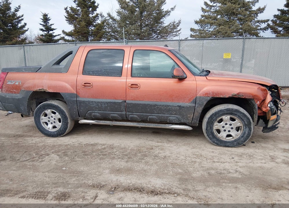 2003 CHEVROLET AVALANCHE 1500 VIN: 3GNEK13T63G282518