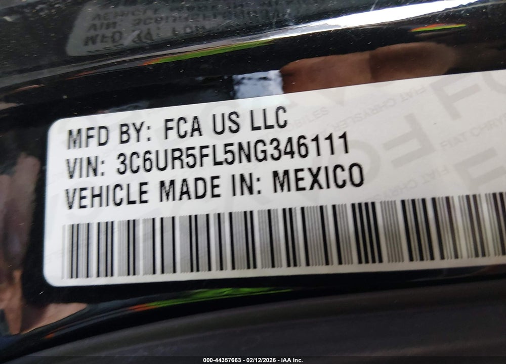 2022 RAM 2500 LAIE  4X4 6'4 BOX VIN: 3C6UR5FL5NG346111