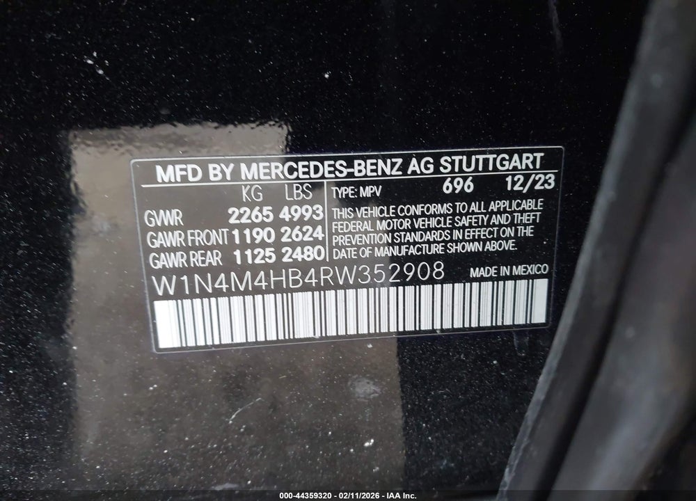 2024 MERCEDES-BENZ GLB 250 4MATIC VIN: W1N4M4HB4RW352908