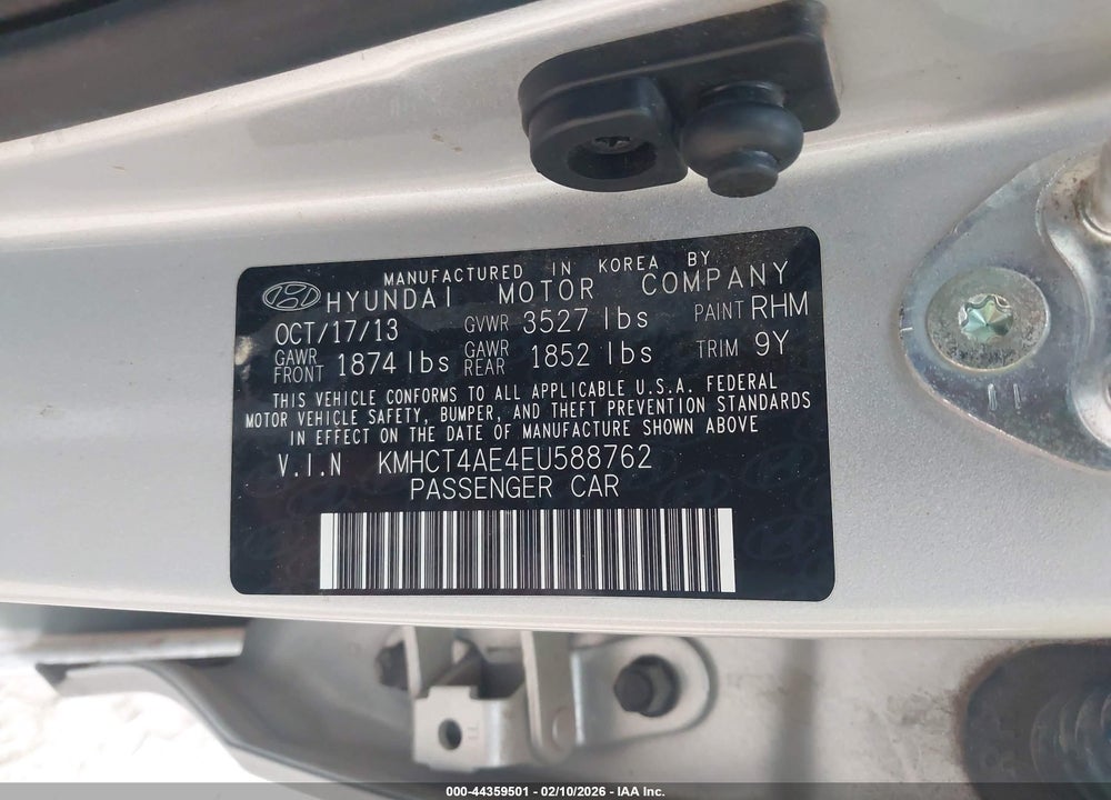 2014 HYUNDAI ACCENT GLS VIN: KMHCT4AE4EU588762