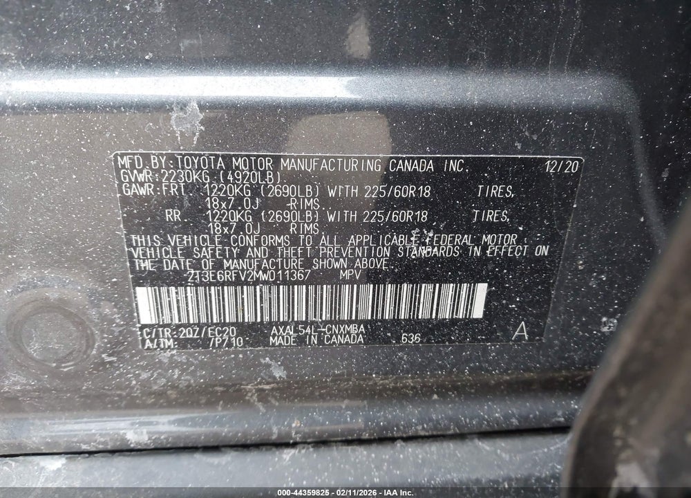 2021 TOYOTA RAV4 HYBRID XSE VIN: 2T3E6RFV2MW011367