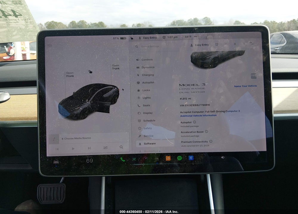 2020 TESLA MODEL 3 LONG RANGE DUAL MOTOR ALL-WHEEL DRIVE VIN: 5YJ3E1EB8LF794816