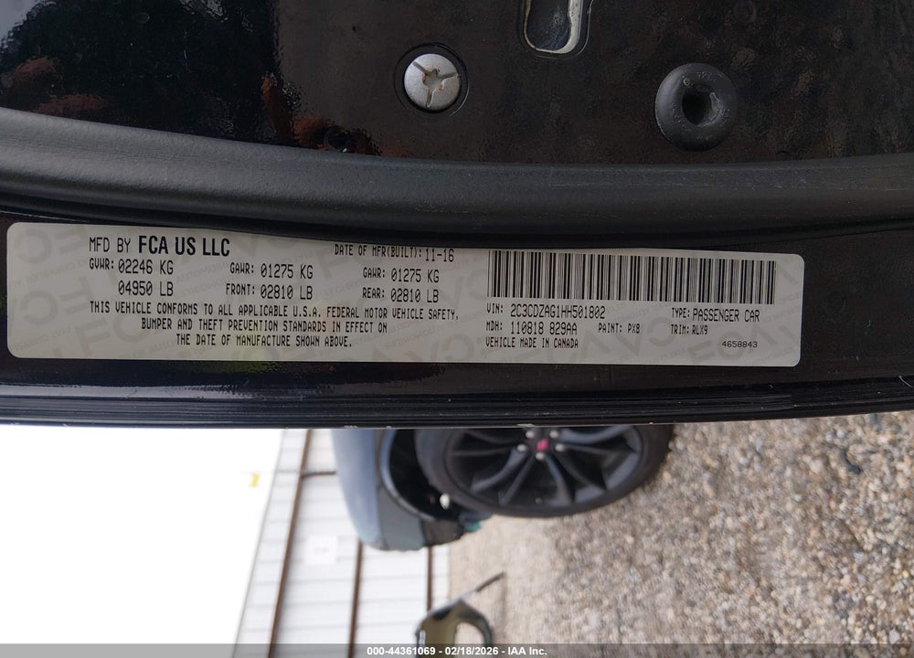 2017 DODGE CHALLENGER SXT PLUS VIN: 2C3CDZAG1HH501802