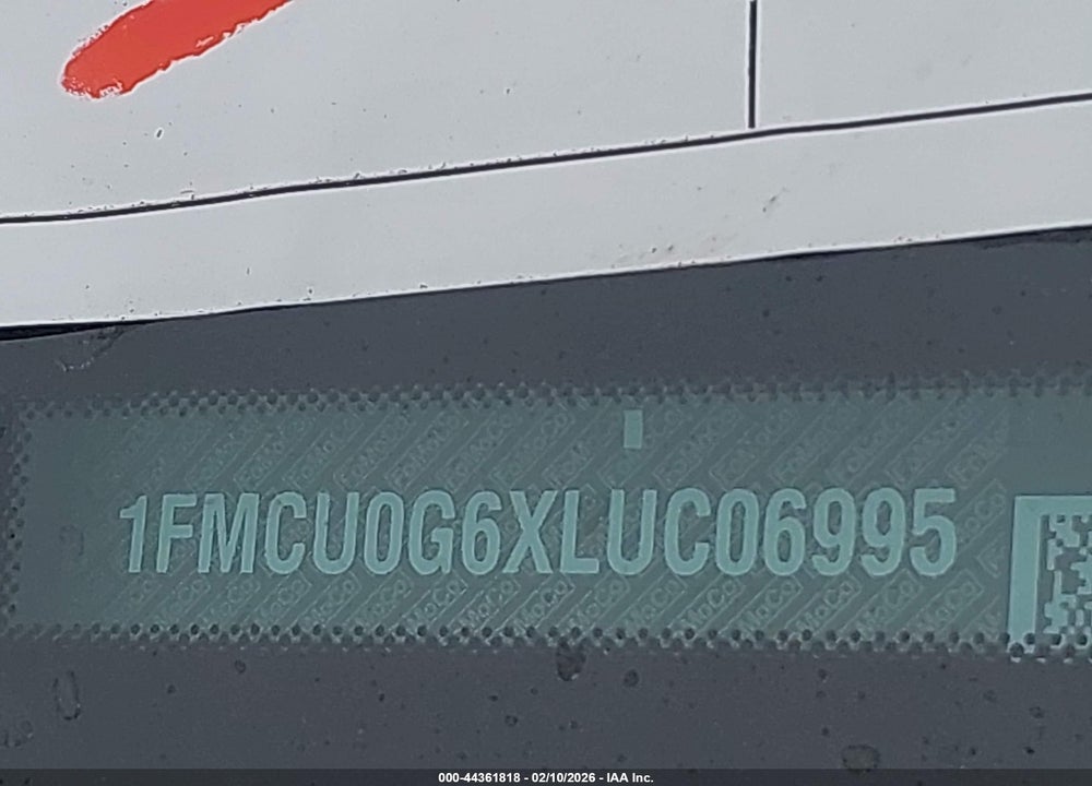 2020 FORD ESCAPE SE VIN: 1FMCU0G6XLUC06995