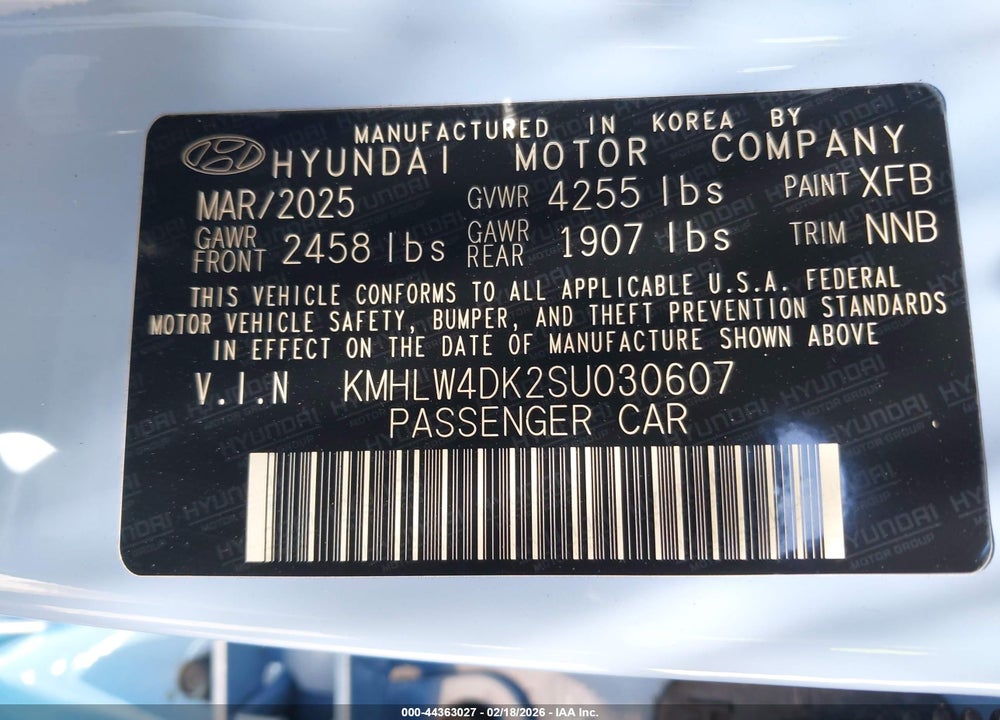 2025 HYUNDAI ELANTRA N VIN: KMHLW4DK2SU030607