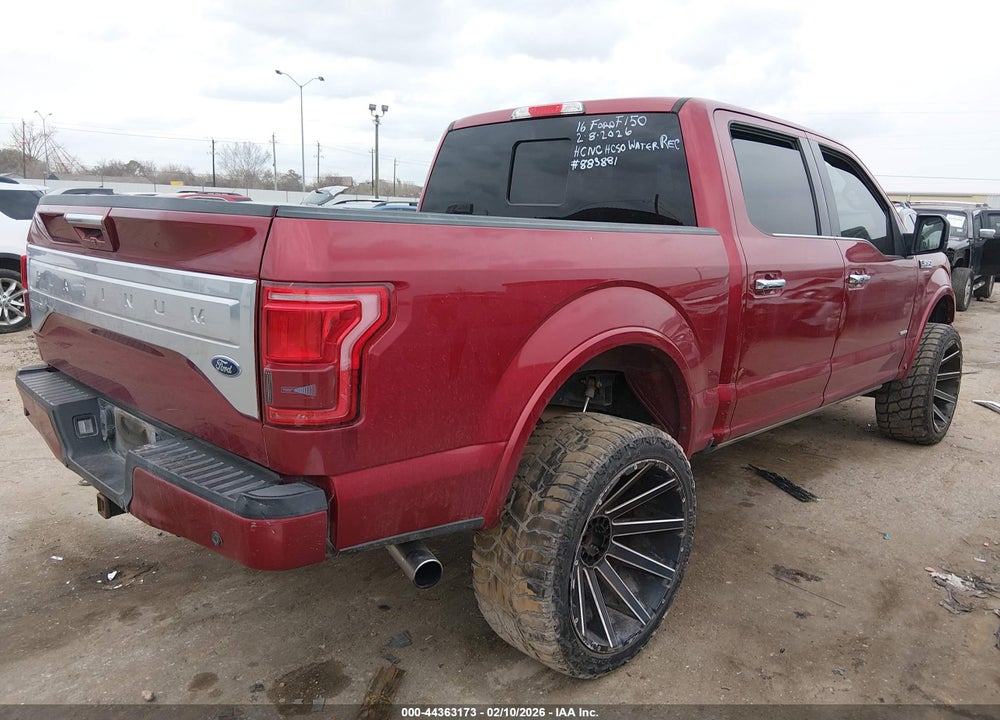 2016 FORD F-150 PLATINUM VIN: 1FTEW1CG4GFC29775