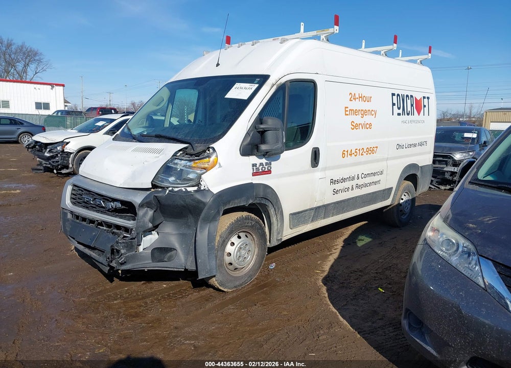 2020 RAM PROMASTER 1500 HIGH ROOF 136 WB VIN: 3C6TRVBG5LE123662