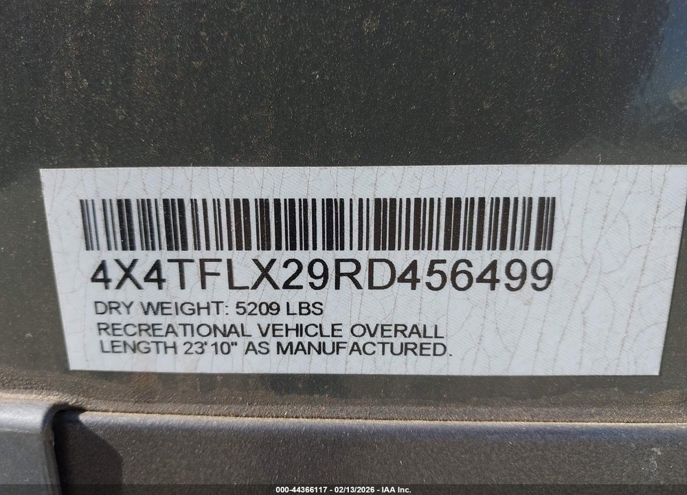 2024 FLAGSTAFF MICROLITE VIN: 4X4TFLX29RD456499