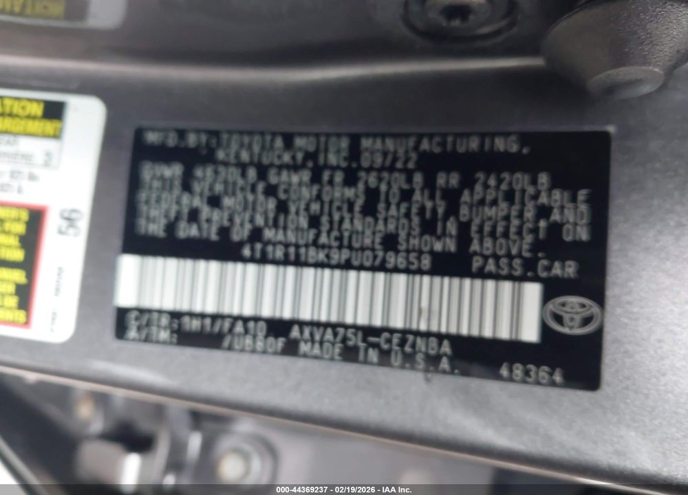2023 TOYOTA CAMRY LE VIN: 4T1R11BK9PU079658