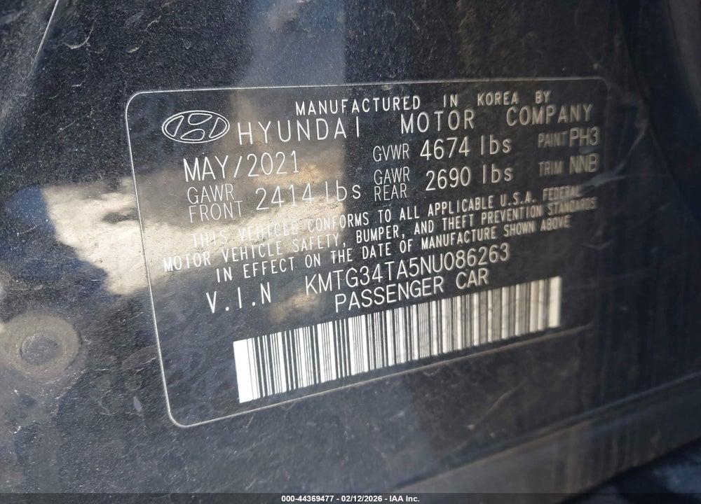 2022 GENESIS G70 2.0T RWD VIN: KMTG34TA5NU086263