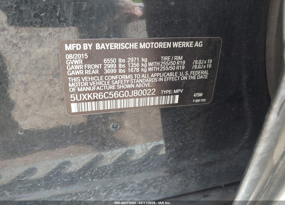 2016 BMW X5 XDRIVE50I VIN: 5UXKR6C56G0J80022