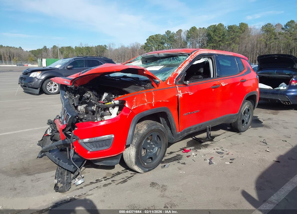 2018 JEEP COMPASS SPORT 4X4 VIN: 3C4NJDAB2JT308124