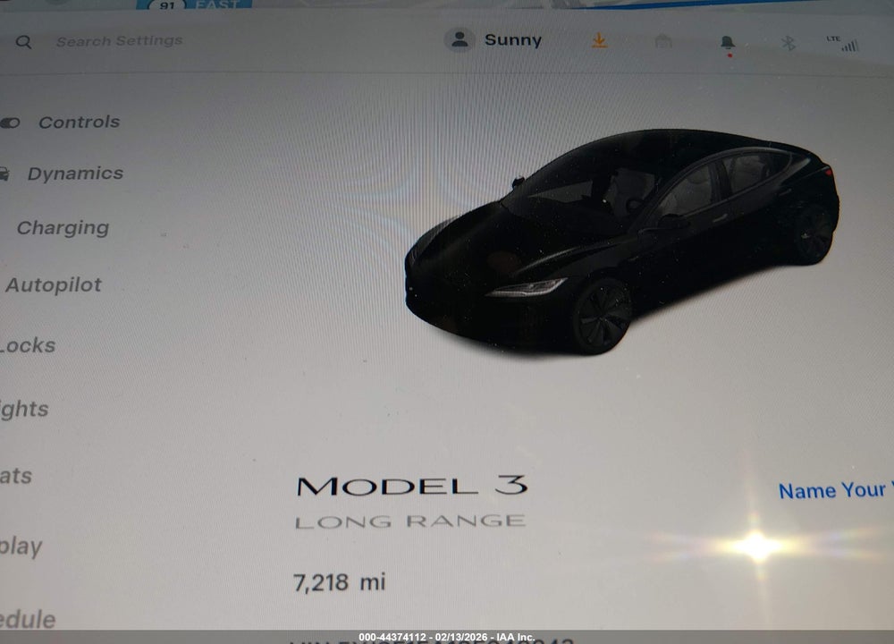 2025 TESLA MODEL 3 LONG RANGE REAR-WHEEL DRIVE/STANDARD REAR-WHEEL DRIVE VIN: 5YJ3E1EA1SF040243