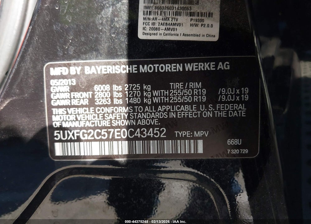 2014 BMW X6 XDRIVE35I VIN: 5UXFG2C57E0C43452