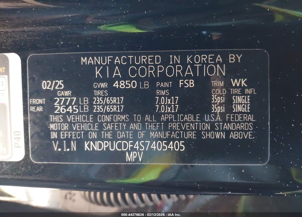 2025 KIA SPORTAGE LX VIN: KNDPUCDF4S7405405