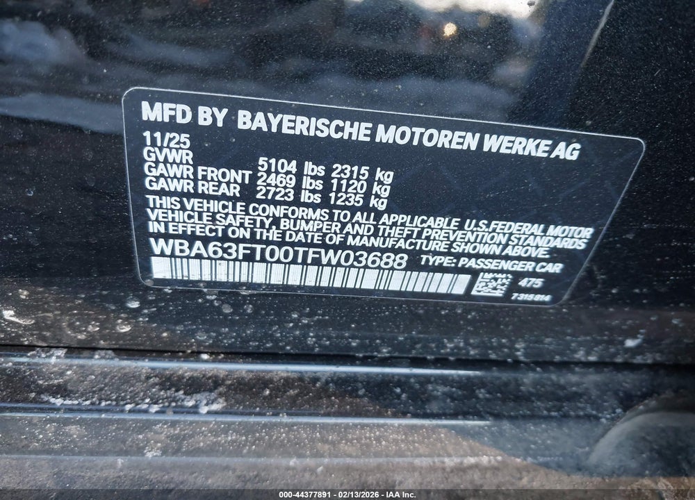 2026 BMW M340I XDRIVE VIN: WBA63FT00TFW03688