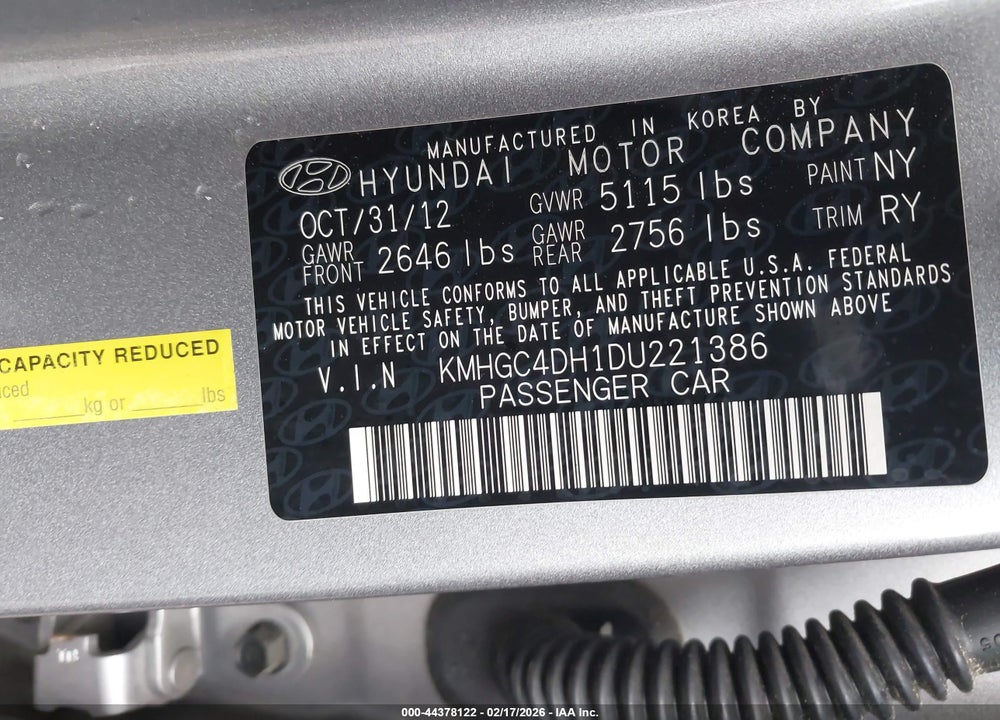 2013 HYUNDAI GENESIS 5.0 R-SPEC VIN: KMHGC4DH1DU221386