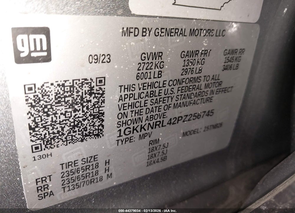 2023 GMC ACADIA AWD SLE VIN: 1GKKNRL42PZ256745