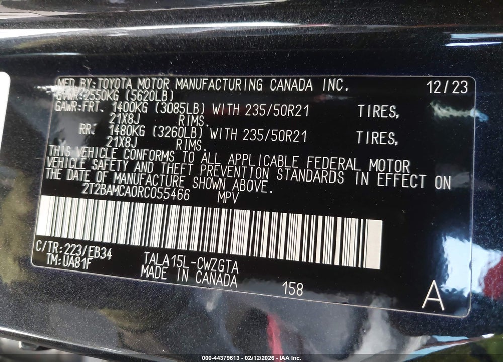 2024 LEXUS RX 350 F SPORT HANDLING VIN: 2T2BAMCA0RC055466
