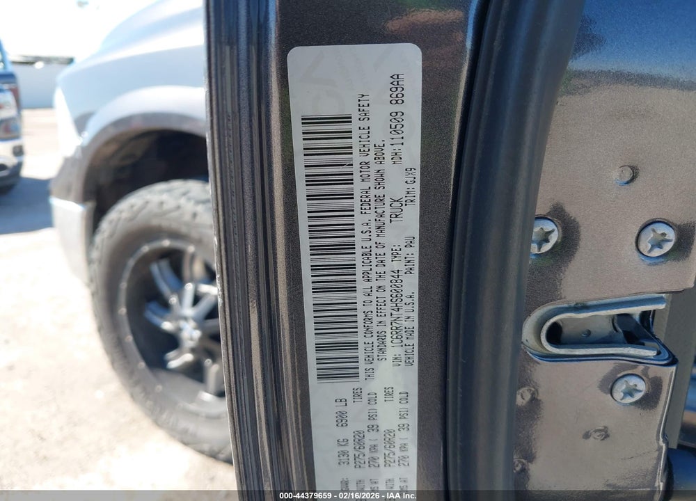 2017 RAM 1500 LAIE  4X4 5'7 BOX VIN: 1C6RR7NT4HS600844