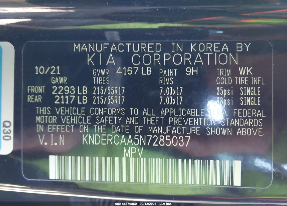 2022 KIA SELTOS EX VIN: KNDERCAA5N7285037
