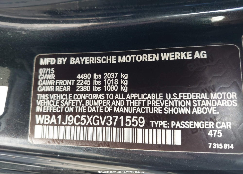 2016 BMW M235I XDRIVE VIN: WBA1J9C5XGV371559