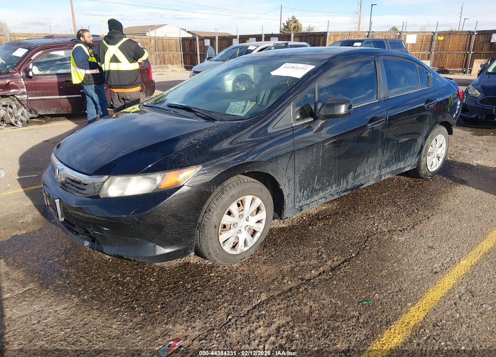 2012 HONDA CIVIC LX VIN: 19XFB2F52CE037324