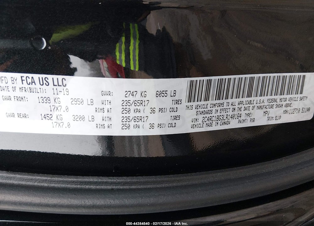 2020 CHRYSLER PACIFICA TOURING L VIN: 2C4RC1BG3LR140164