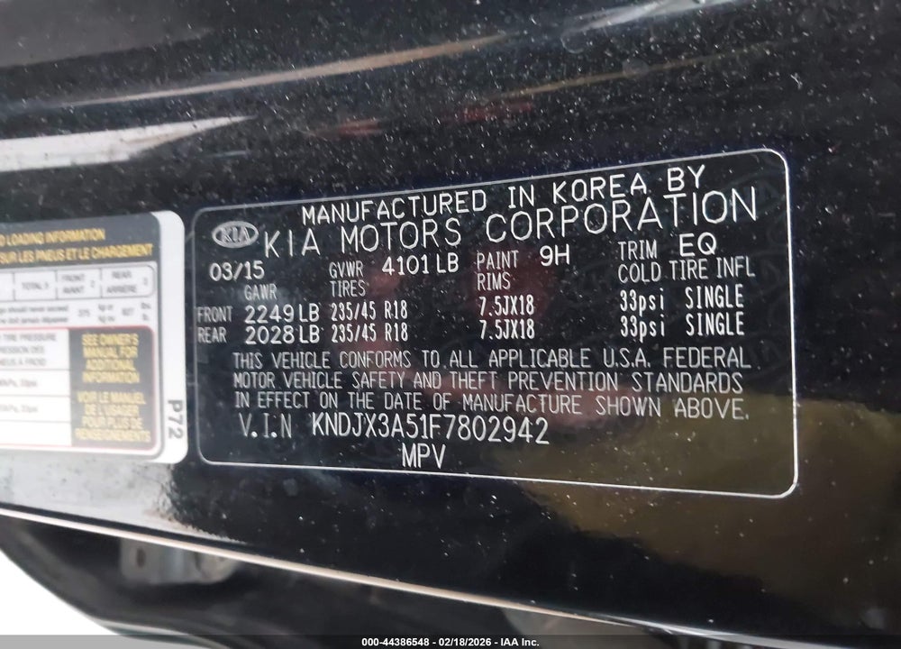 2015 KIA SOUL ! VIN: KNDJX3A51F7802942