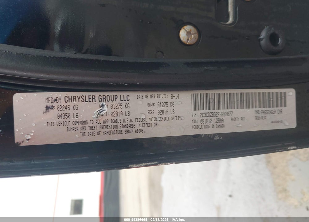 2015 DODGE CHALLENGER SXT PLUS VIN: 2C3CDZBG2FH702877