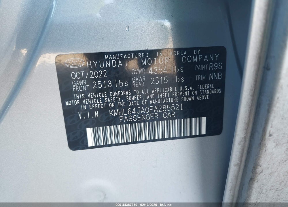 2023 HYUNDAI SONATA SEL VIN: KMHL64JA0PA285521