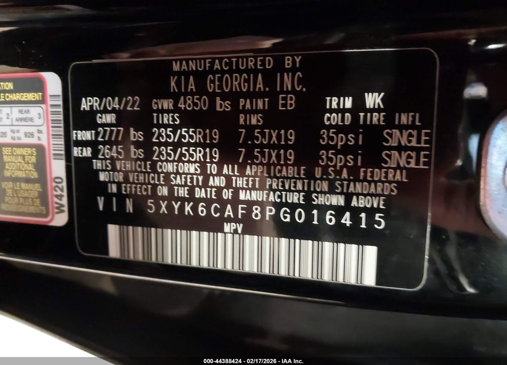 2023 KIA SPORTAGE X-LINE VIN: 5XYK6CAF8PG016415