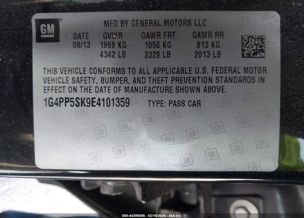 2014 BUICK VERANO VIN: 1G4PP5SK9E4101359
