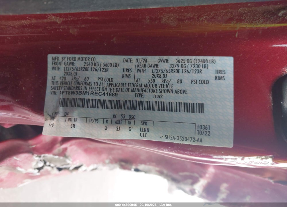 2024 FORD F-350 LARIAT VIN: 1FT8W3BM1REC41889