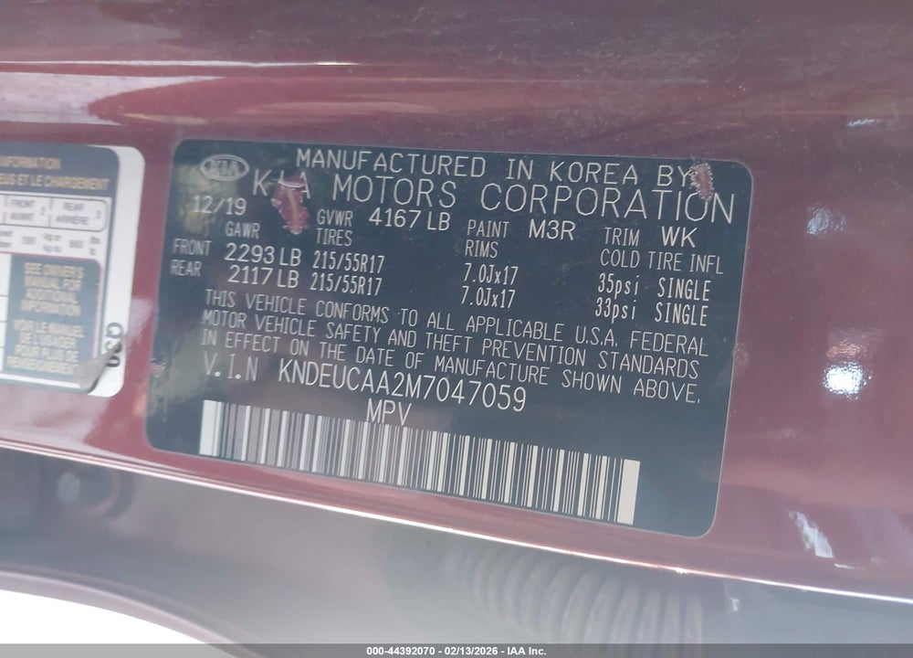 2021 KIA SELTOS S VIN: KNDEUCAA2M7047059