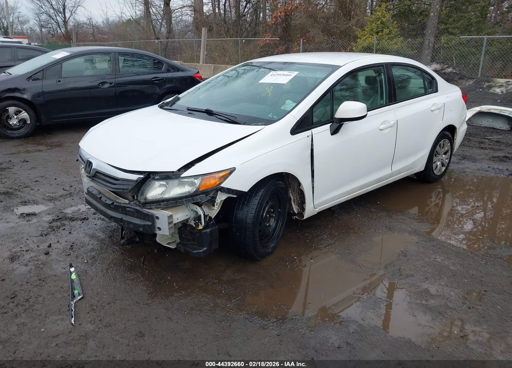 2012 HONDA CIVIC LX VIN: 19XFB2F57CE381618