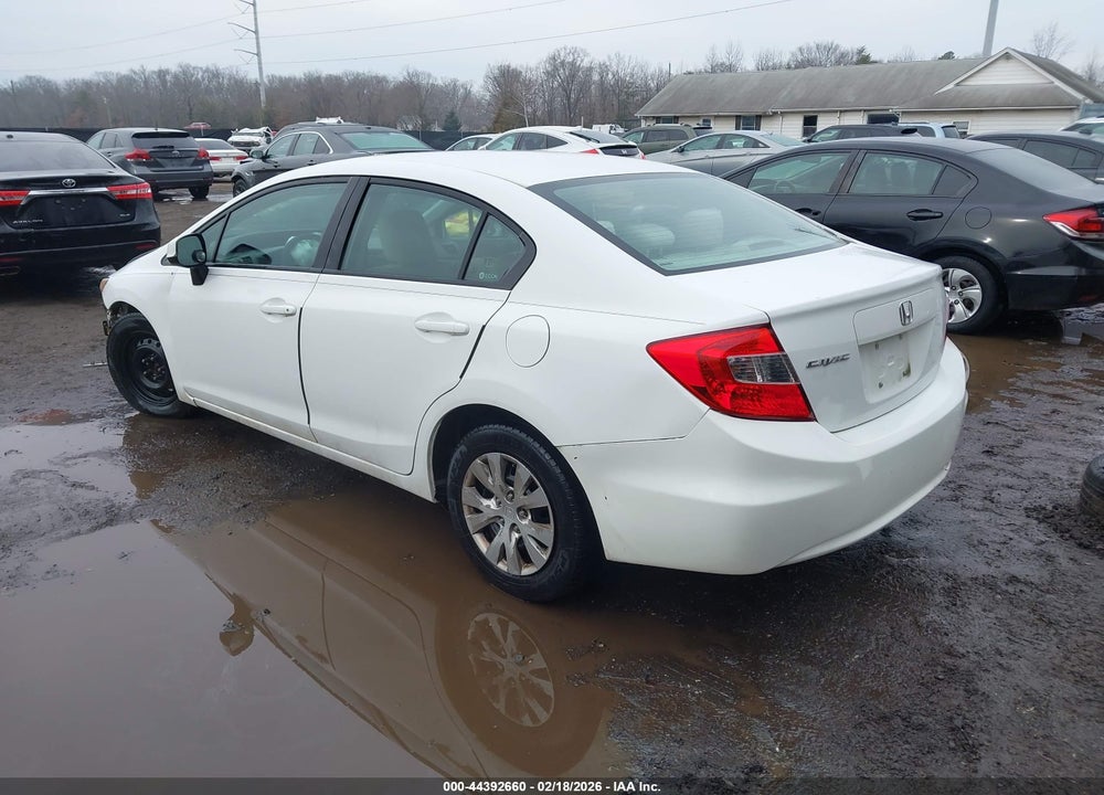 2012 HONDA CIVIC LX VIN: 19XFB2F57CE381618