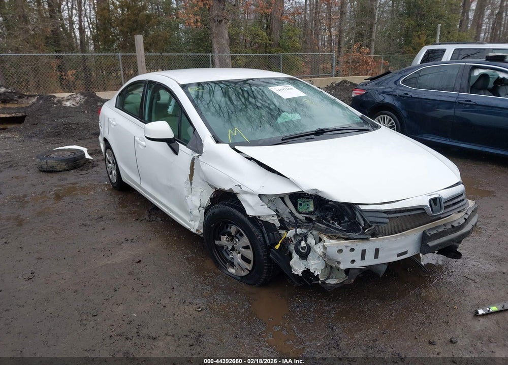 2012 HONDA CIVIC LX VIN: 19XFB2F57CE381618