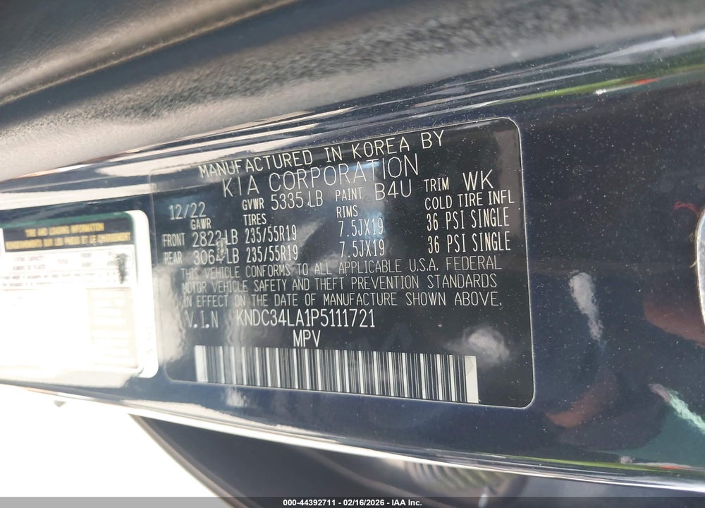 2023 KIA EV6 WIND VIN: KNDC34LA1P5111721