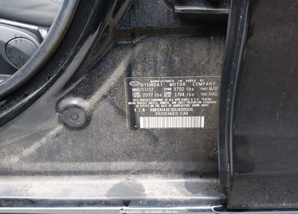 2013 HYUNDAI ELANTRA GLS/LIMITED VIN: KMHDH4AE8DU488006