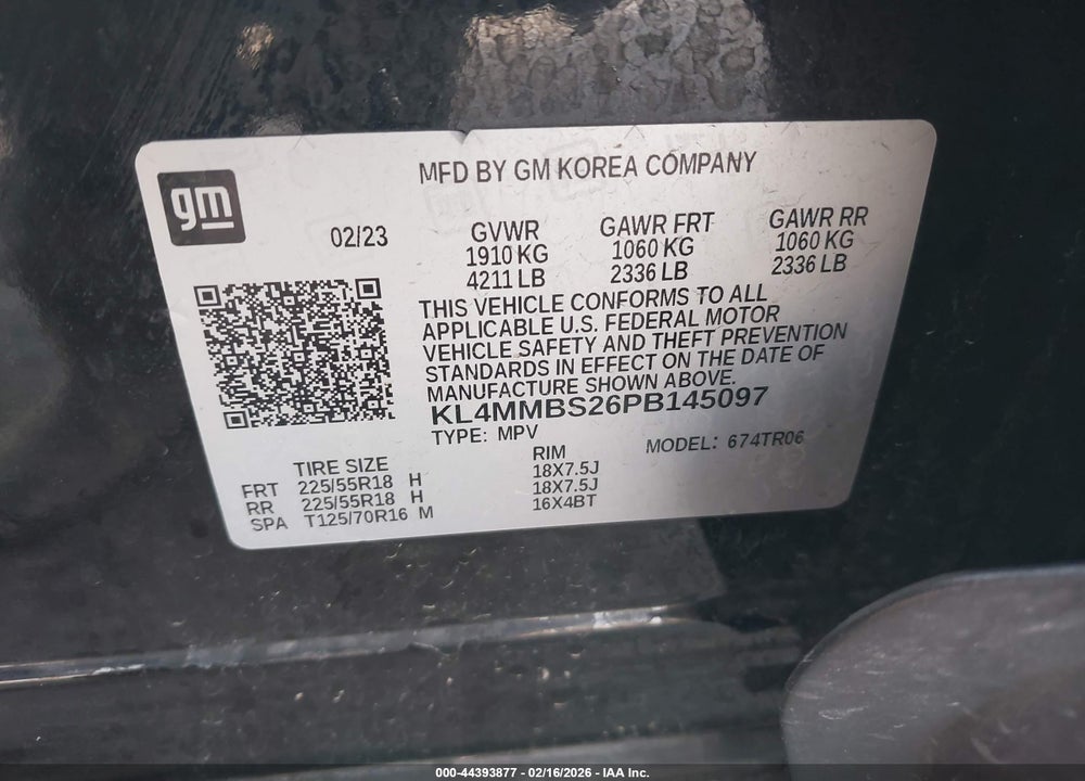2023 BUICK ENCORE GX PREFERRED FWD VIN: KL4MMBS26PB145097