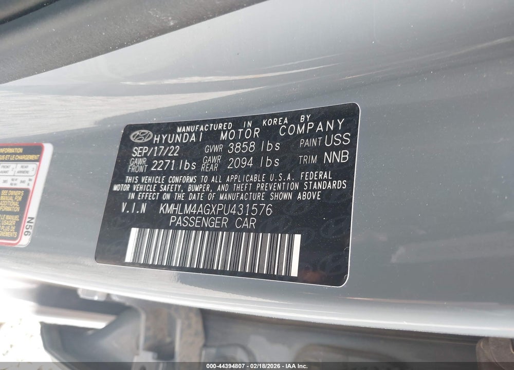 2023 HYUNDAI ELANTRA SEL VIN: KMHLM4AGXPU431576