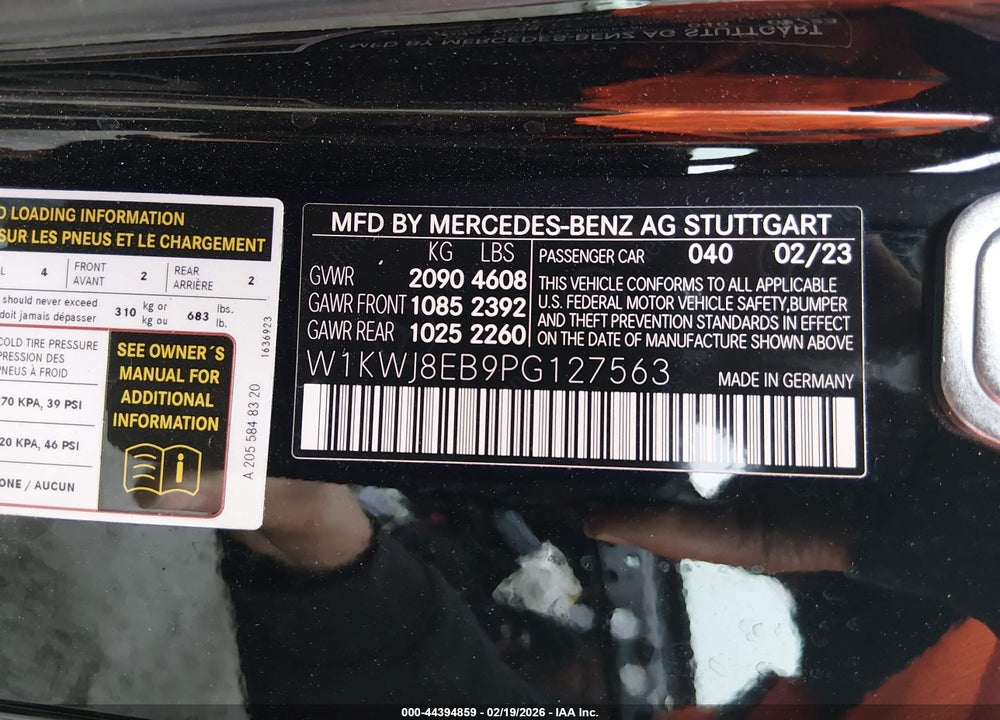 2023 MERCEDES-BENZ C 300 4MATIC VIN: W1KWJ8EB9PG127563