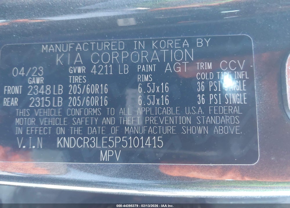 2023 KIA NIRO EX VIN: KNDCR3LE5P5101415