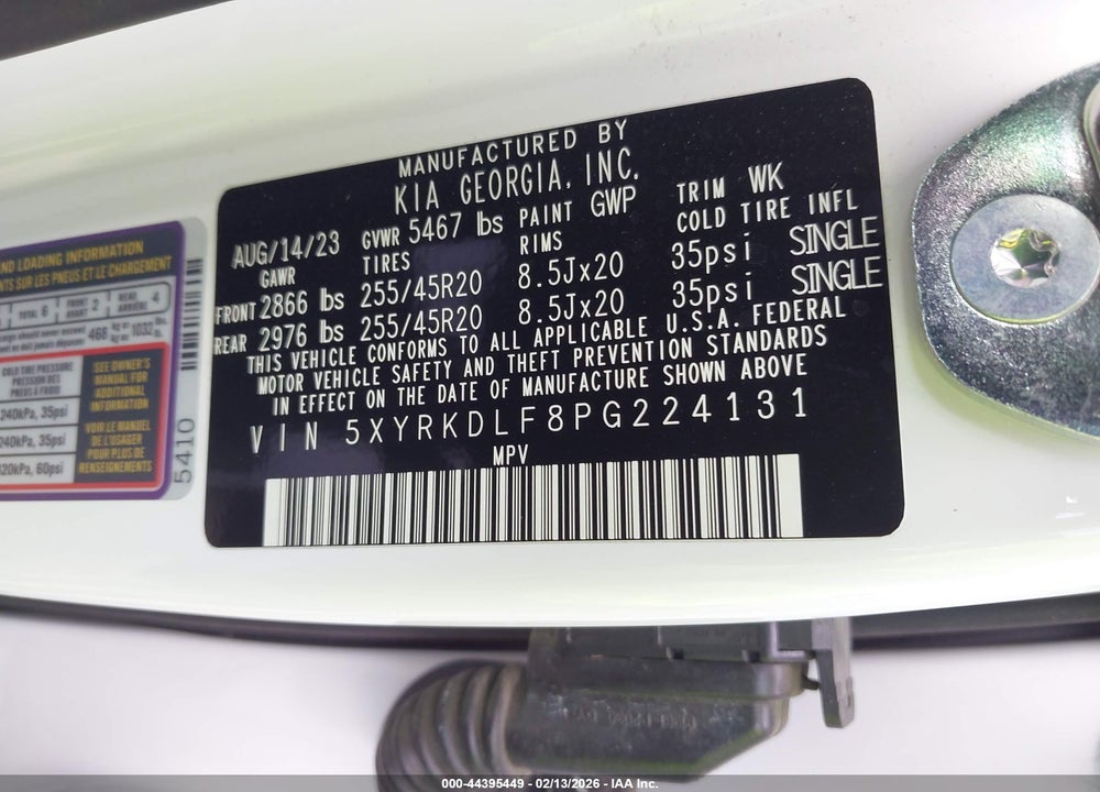 2023 KIA SORENTO SX PRESTIGE VIN: 5XYRKDLF8PG224131