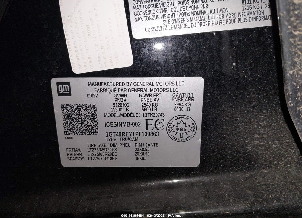 2023 GMC SIERRA 2500HD DENALI VIN: 1GT49REY1PF139863
