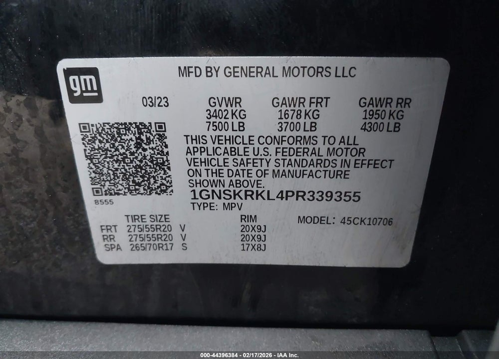 2023 CHEVROLET TAHOE 4WD RST VIN: 1GNSKRKL4PR339355